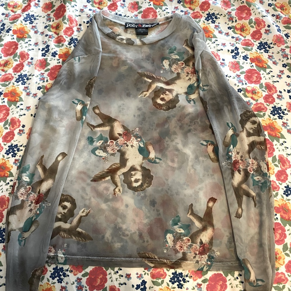 Long sleeve mesh shirt